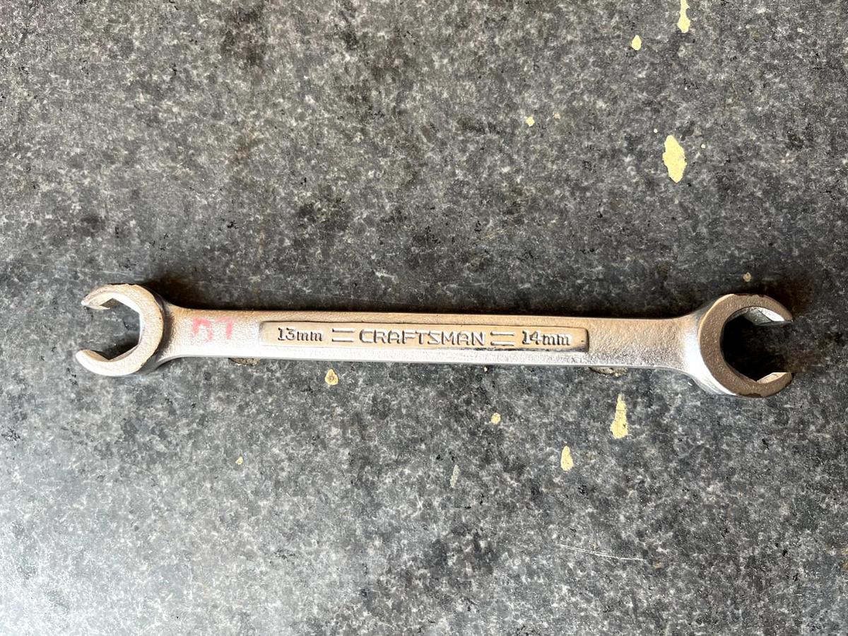 Used CRAFTSMAN -VA- 44177  13mm  x  14mm Flare Nut Metric Wrench  USA Hand Tool
