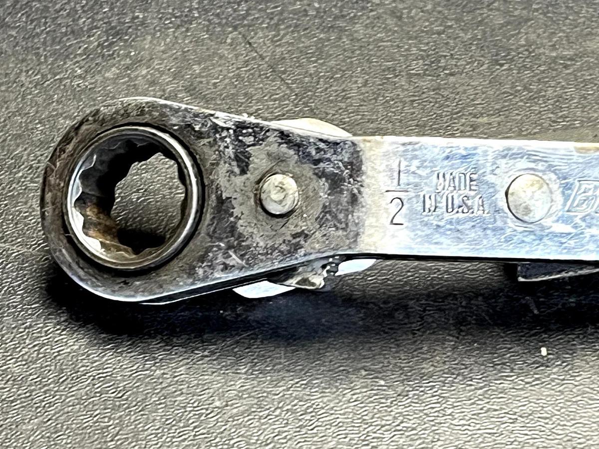 Used Blue-Point Tools RYA1618 1/2in. X 9/16in. 12 Point Offset Ratcheting Box Wrench