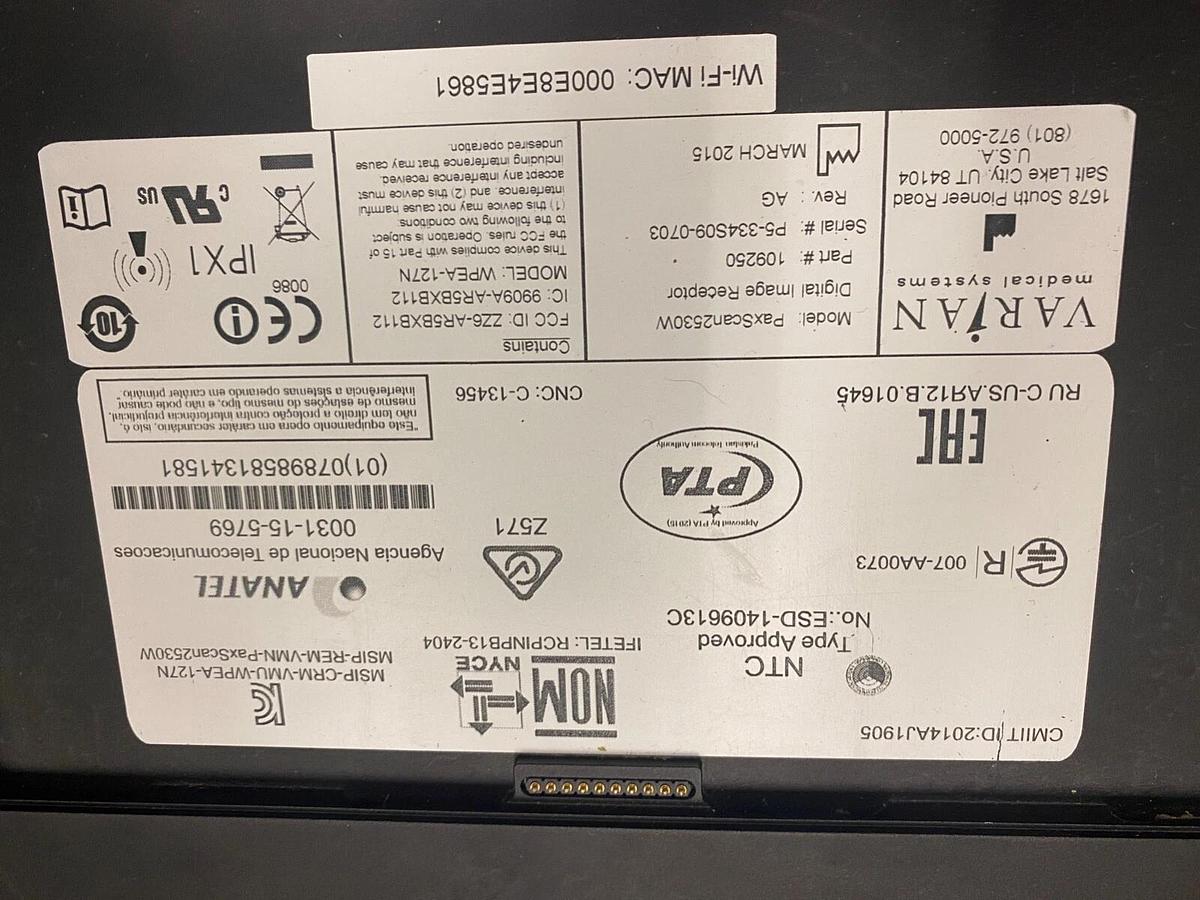 Used Paxscan 2530W Digital image Receptor panel Varian