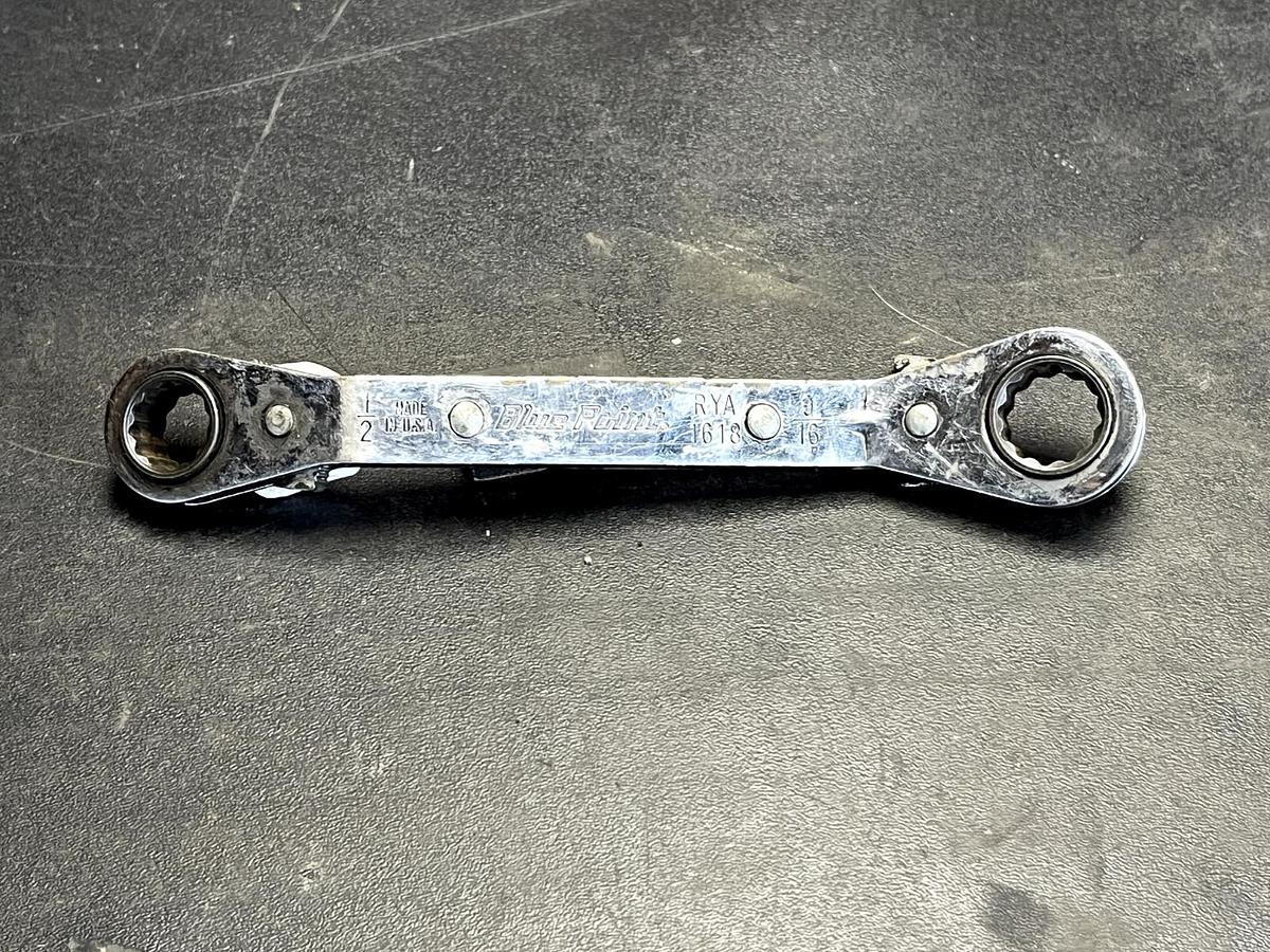 Used Blue-Point Tools RYA1618 1/2in. X 9/16in. 12 Point Offset Ratcheting Box Wrench