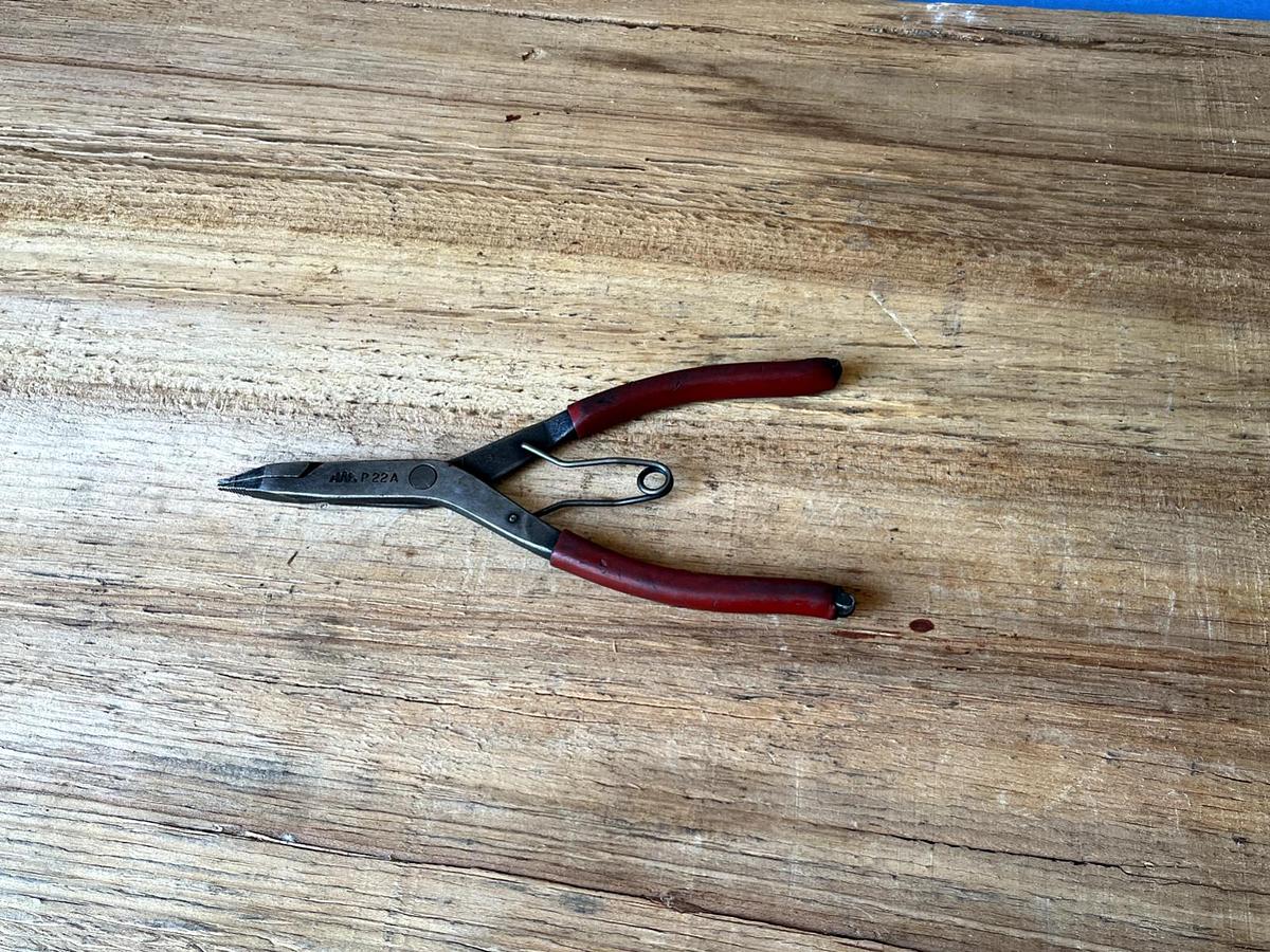 Used MAC Tools USA P22A Straight Tip Lock Ring Pliers - Red Grip