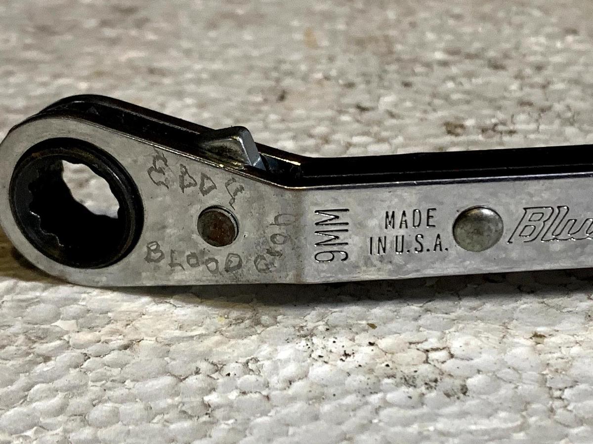 Used Blue-Point tools USA 9 x 11mm 12pt Offset Ratcheting Wrench RYAM910