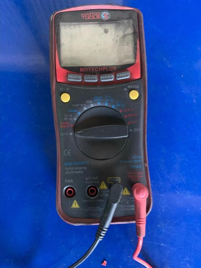 Used MATCO Multi Meter RPM Inductive Clamp Temp Probe Data Logger Set Lot Case Cable