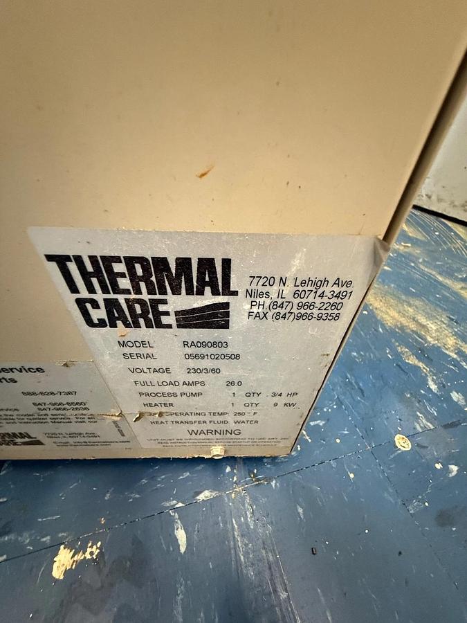 Used Thermal Care Aqua Therm RA Chiller S/N: 05691030508