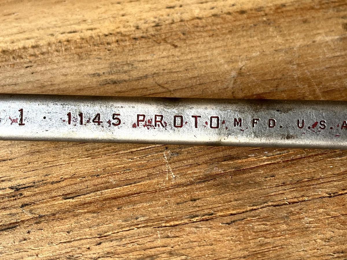 Used Vintage Proto Professional Box End Wrench Offset #1145B 1"-15/16" USA