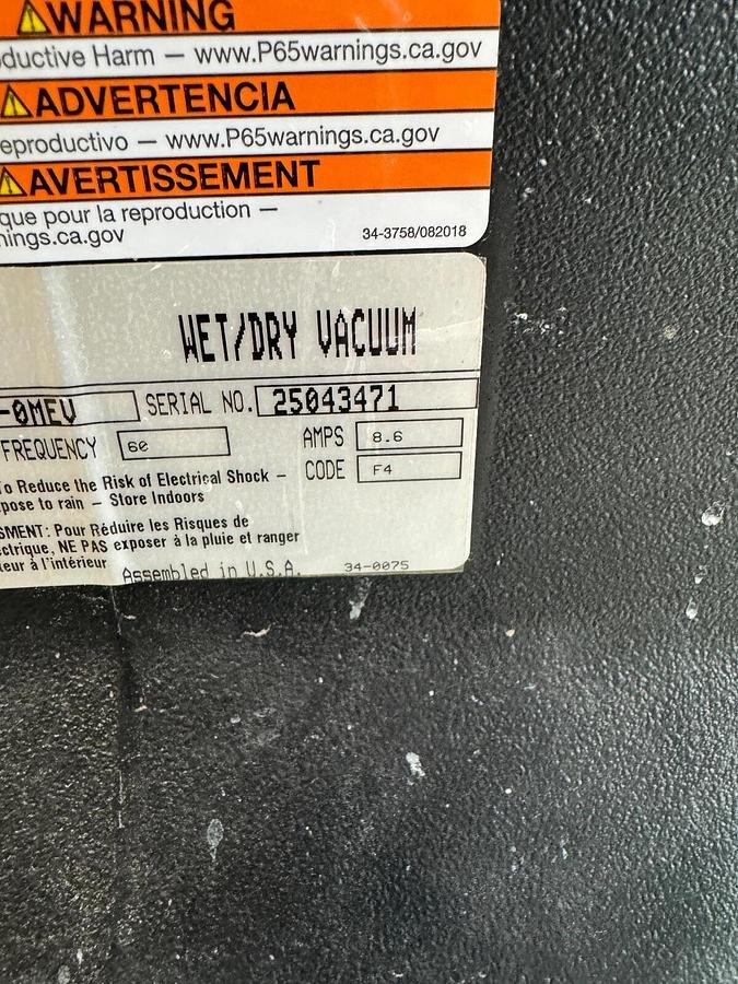 Used Commercial Mi-T-M MV-1300-0MEV 13-Gallon Wet/Dry Vacuum Shop Vac