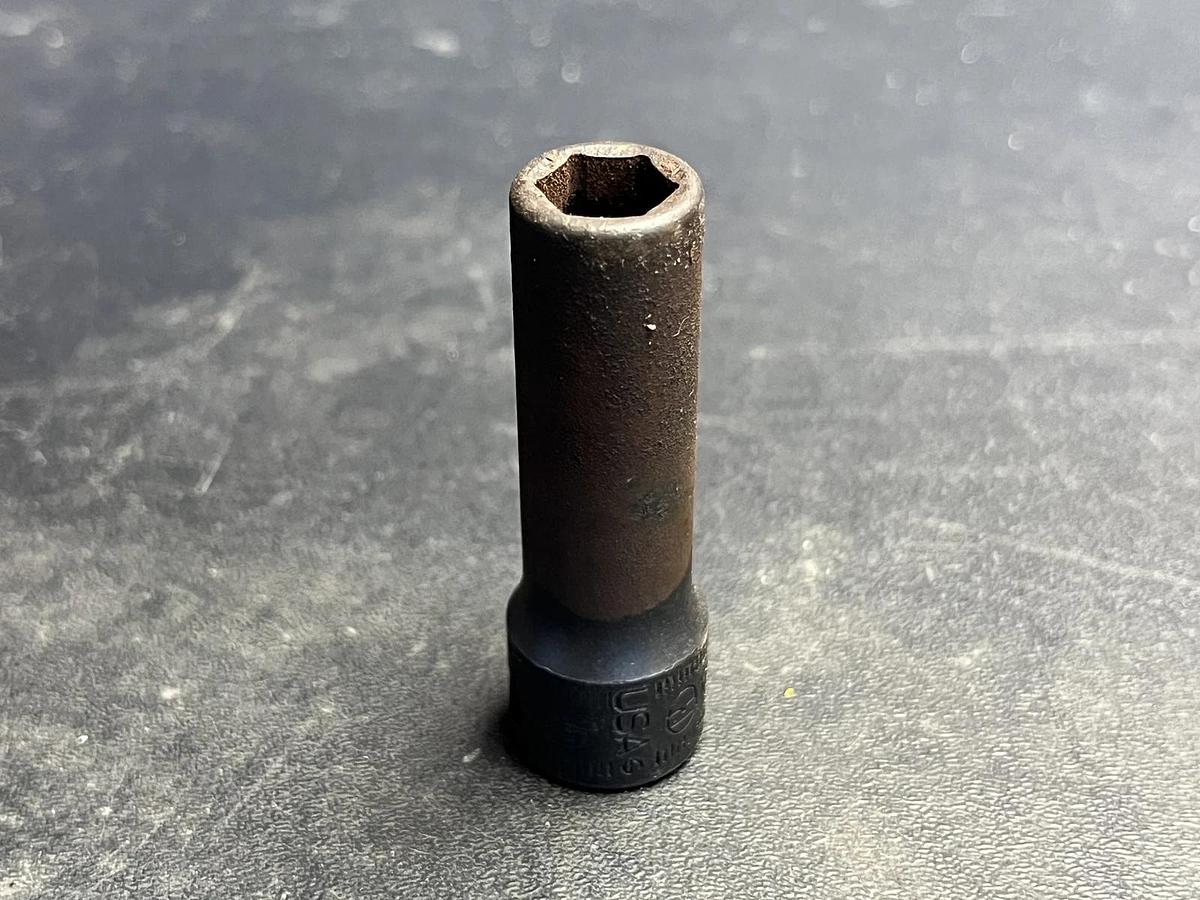 Used Snap-On SIMFM9A, 3/8" Drive, 9mm. Impact Socket, 2.1" Deep, 6 Point.