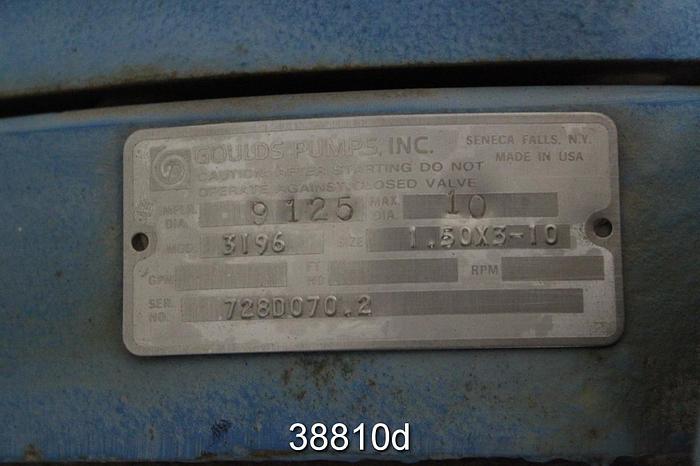 Used Goulds 3196 Pump, 1.5x3x10 #38810