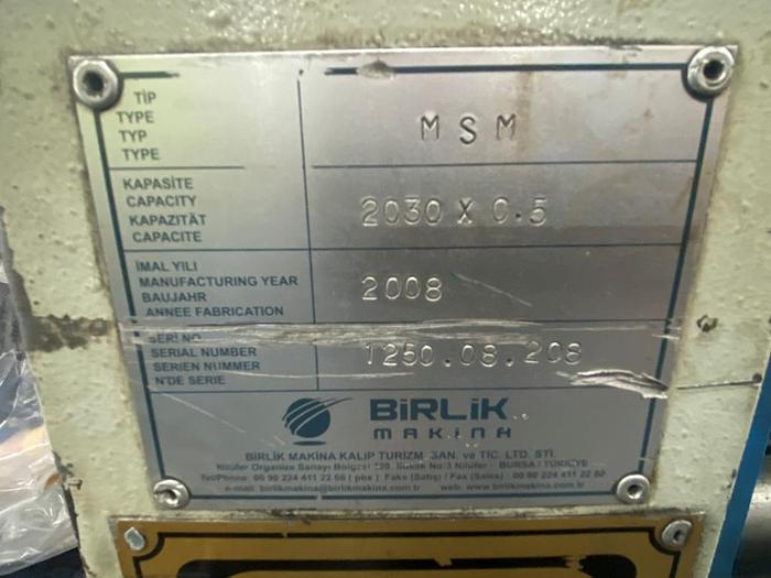 Used 2008 Birlik MSM 2030 x 0.5 Sheet Metal Rolls