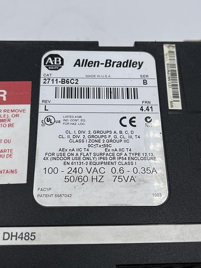 Used Allen-Bradley 2711-B6C2 Ser B REV L FRN 4.41