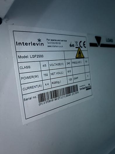 Used Interlevin LGF2500 display freezer