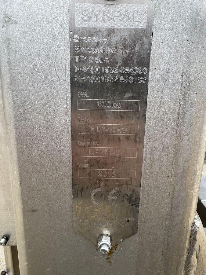 Used Syspal Ltd HT4 Hydraulic Tipper.