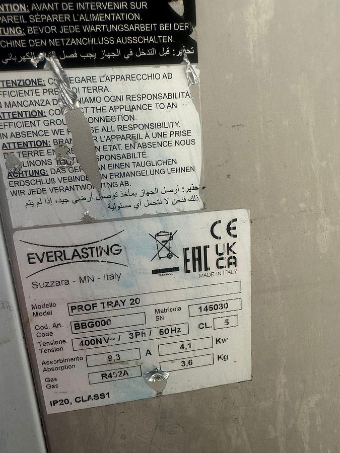 Used Everlasting Blast Freezer  Professional Tray 20