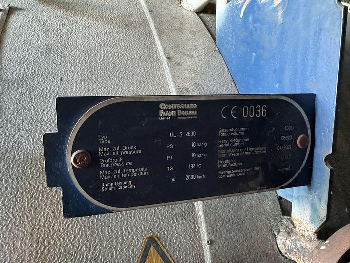 Used 2009 Controlled Flame Boiler UL-S 2600