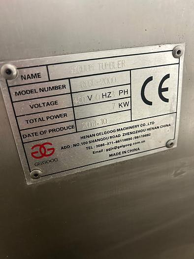 Used 2019 Henan Gelgoog Machinery Co GGGR-2000 vacuum tumbler