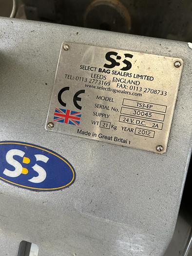 Used 2012 Select Bag Sealers Ltd TS3-EP tamper evident table top sealer with thermal coder