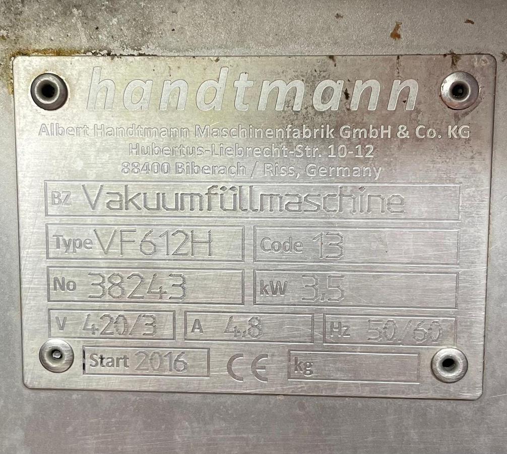 Used HANDTMANN VF612H VACUUM FILLER