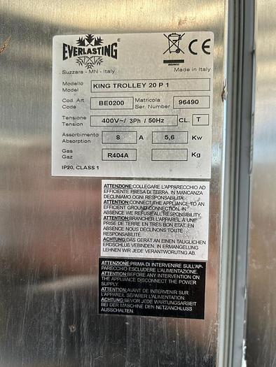 Used Everlasting King Trolley 20P1 Single-Trolley Blast Freezer