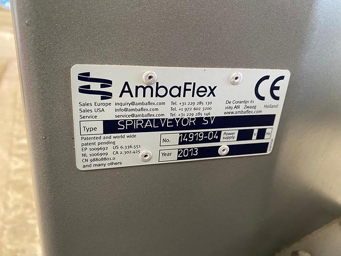 Used 2013 AmbaFlex SPIRALVEYOR SV elevator conveyor