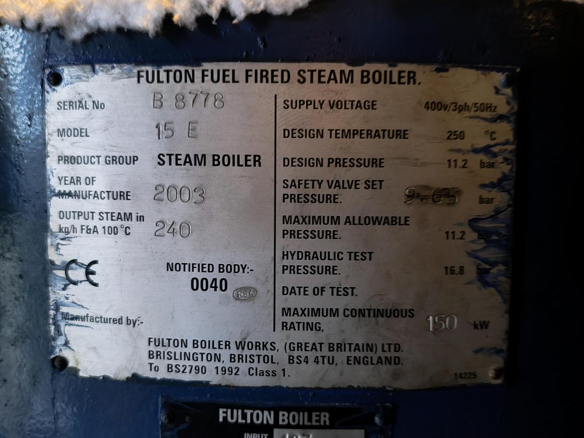 Used FULTON UPRIGHT BOILER