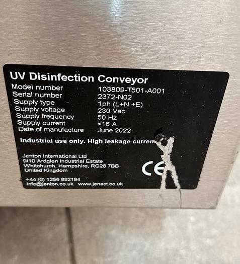 Used UV SANITISING TUNNEL