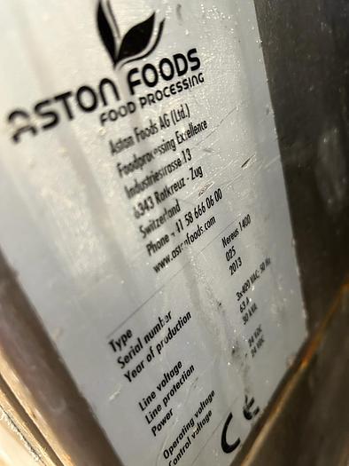 Used 2013 Aston Foods AG (Ltd) Nereus 1400 vacuum cooker with Busch vacuum pumps