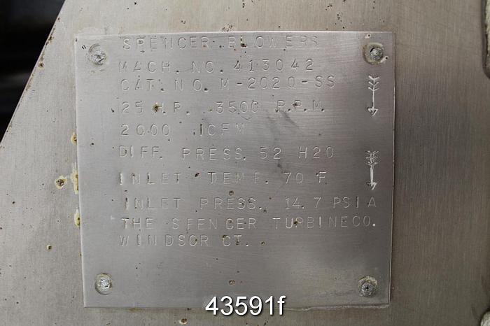 Used Spencer Blowers 413042 Blower #43591