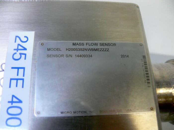 Used Micro Motion H200S352NWBMEZZZZ Mass Flow Sensor Flow Meter 2" Tri-Clamp