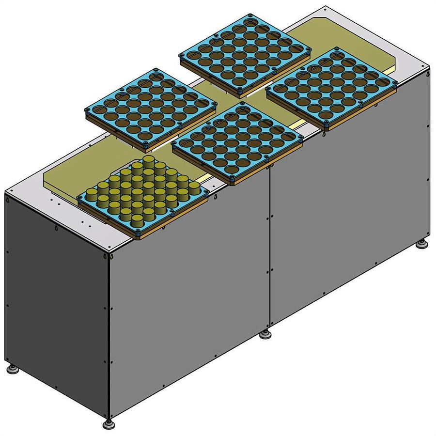 Multi-pallet customized workpiece template rotary work stocker