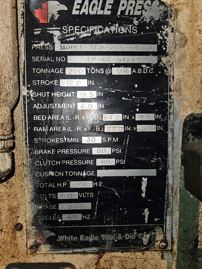 Used 1991 Eagle SC2-200-84-36