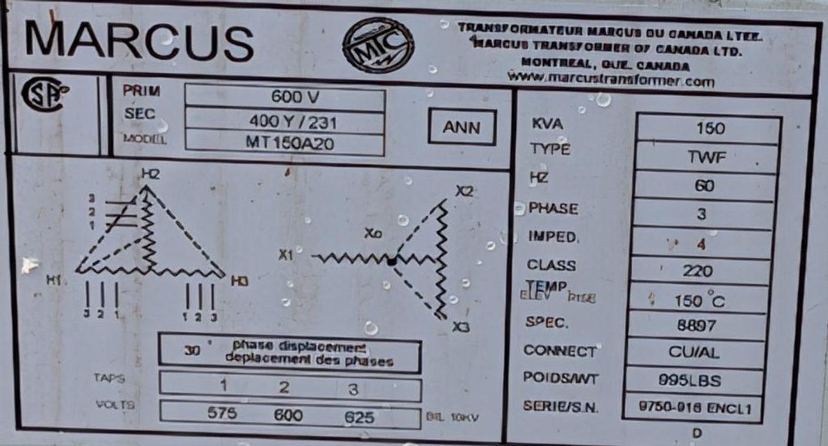 Used MARCUS MT150A20