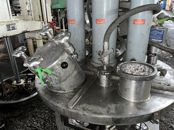 Used 100 GALLON ROSS TRIPLE MOTION MIXER - MODEL PVM-100 - S/S - VACUUM - 2 MIX CANS