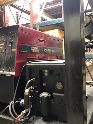 Used FANUC ARCMATE 100iB MIG WELDING CELL WITH A/B SIDED INDEX TABLE AND 7TH AXIS SERVO HEADSTOCK RJ3iB