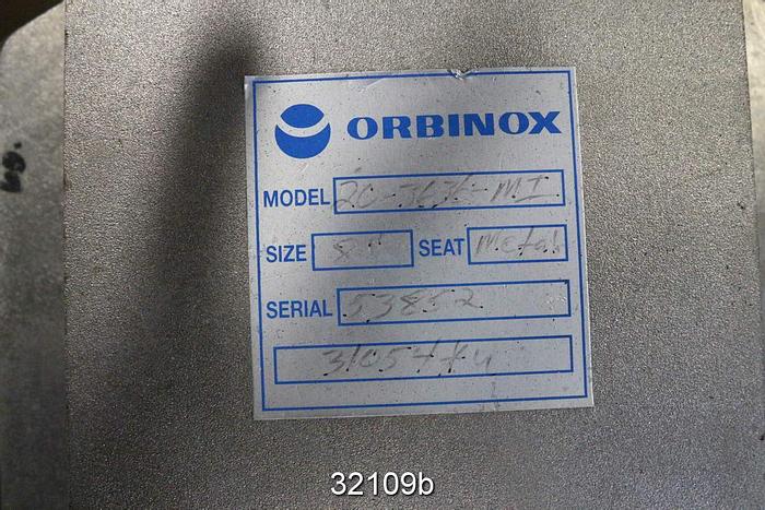 Used Orbinox 8" Hand Operated Knife Gate Valve #32109