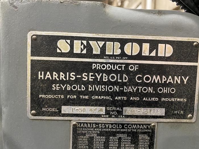 Used 50" SEYBOLD MODEL P-50 GUILLOTINE CUTTER/ MICROCUT