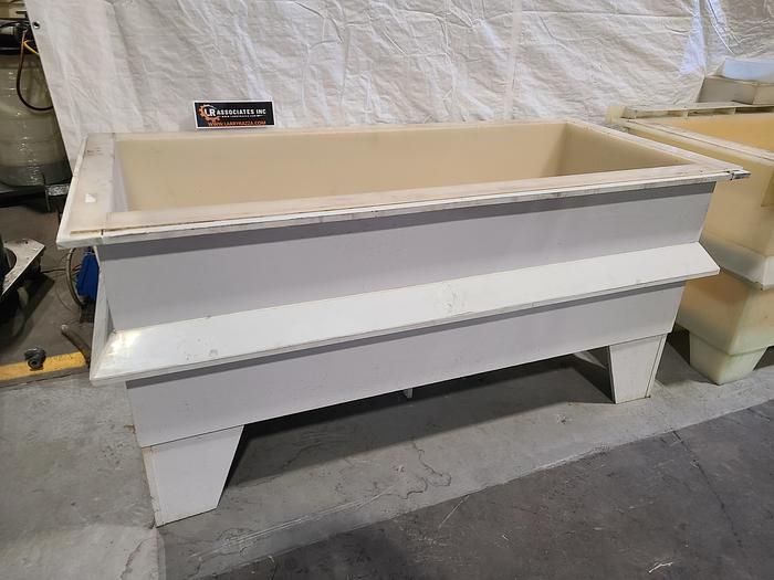 Used PVC Plastic Tank Double Wall with side and bottom support 70" x 28" x 29" D Hot Liquid