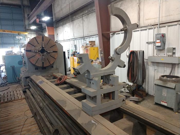 Used Gurutzpe Engine Lathe, 72" x 648", 62" Chuck, 60" SOCS, 100hp, 200 rpm, steady rest, ID17584