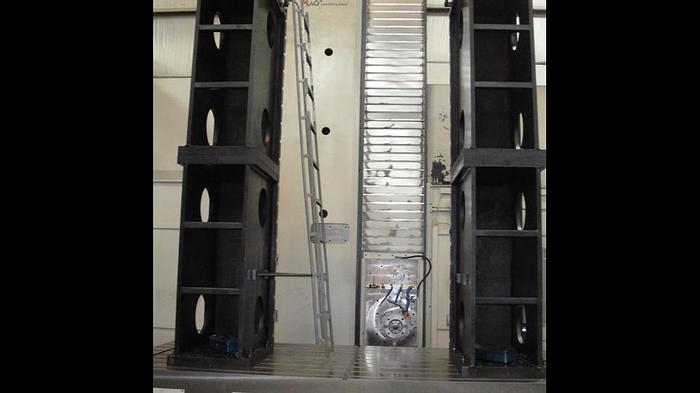 Used 2008 6" Giddings & Lewis CNC Horizontal Boring Mill, Model PT 1800, Table 71" X 141", X Travel 141", Y Travel 102", 75 HP, 3500 RPM Spindle, Mitsubishi CNC
