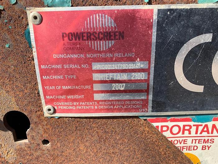 Used 2007 Powerscreen Chieftain 2100 2 deck