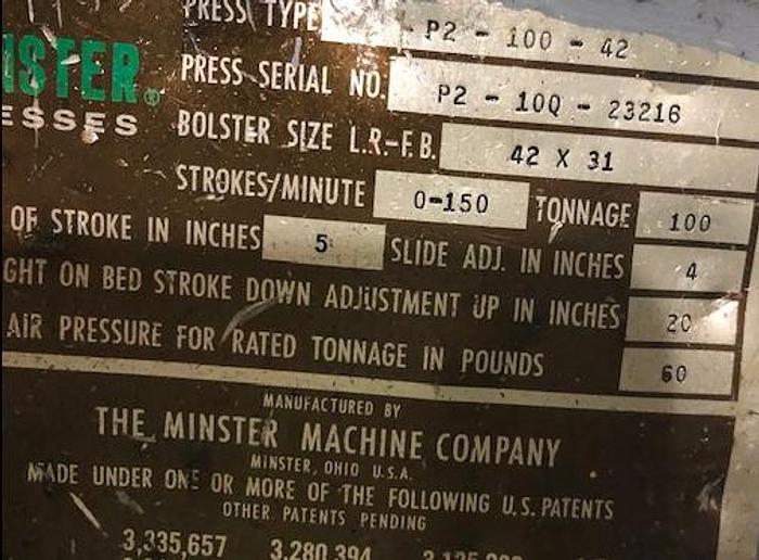 Used 1977 MINSTER P2-100-42