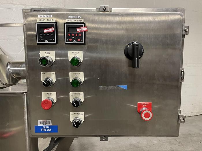 Used 3 CU. FT. GEMCO SLANT CONE BLENDER WITH INTENSIFIER BAR - S/S - 85 LBS/CU. FT.