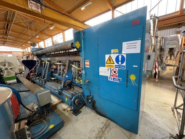 Used 141" DUSENBERY DUPLEX CENTER SURFACE SLITTER REWINDER