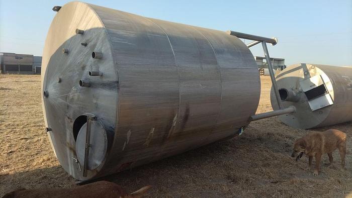 Used Tank, 4,000 Gallon, S/st, Cone Bottom, On Legs #S744779