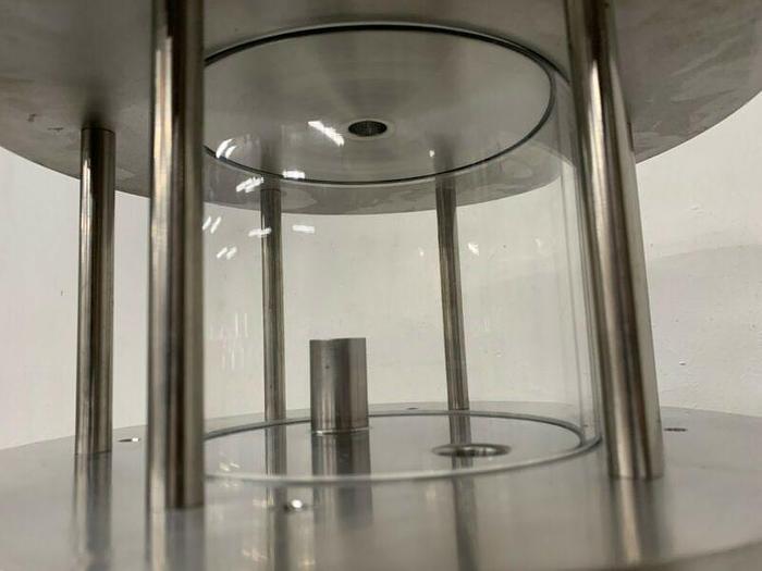 Used Glass Chromatography Column 2.3 Liter Sample Tank w/ 1" & 3/4" Sanitary Fittings