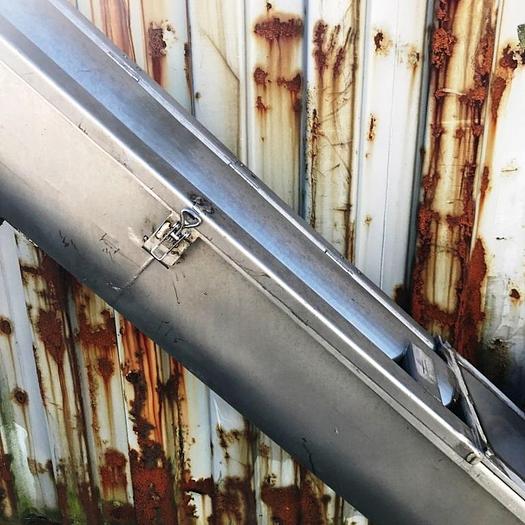 Used Screw conveyor, Ø230 mm x 3000 mm in stainless steel with gear motor