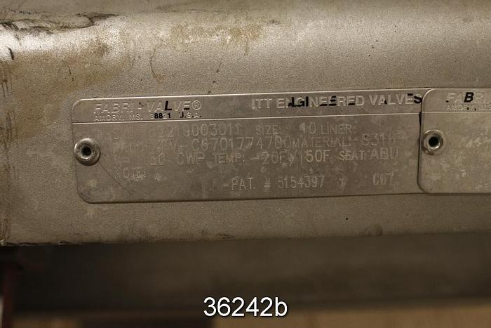 Used Fabri 10" Hand Operated Knife Gate Valve #36242