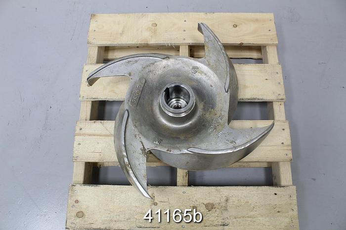 Used Goulds 3175 8x10x22 4-Vane Stainless Steel 18" Impeller #41165