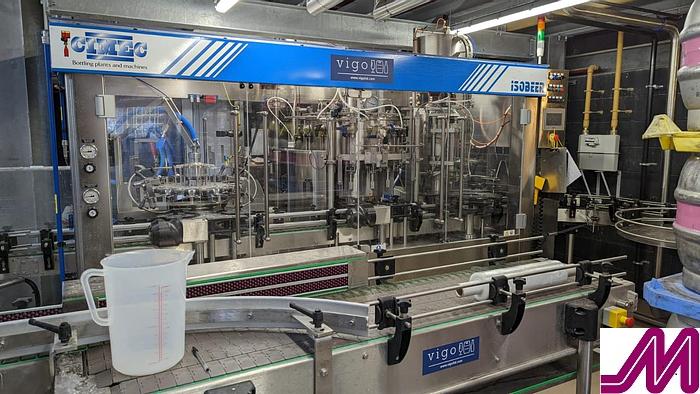 Used Cimec 12 Head Rotary Rinser, Filler, Capper Vacuum / Double Purge Filling