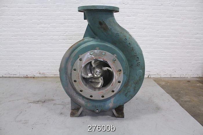 Used Goulds 3175 Goulds 3175 L, 10X12X22, Stainless Steel Impeller, 19.75" Diameter 4-Vane Impeller, Stainless Steel Casing, Stainless Steel Stuffing Box, Stainless Steel Suction Side Plate, Packing. #27600