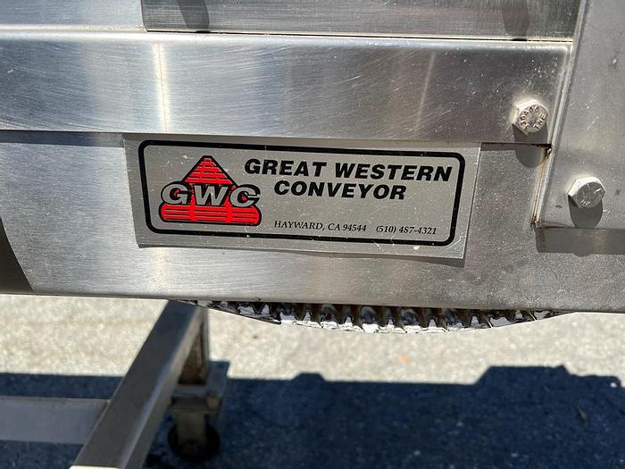 Used Conveyor, Belt, 12" x 13', S/st, Plastic, Great Western, 1 HP #S744644
